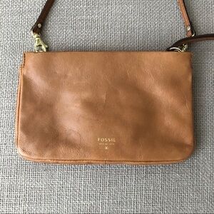 Fossil Small Tan Crossbody Clutch